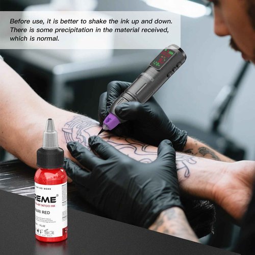 Xtreme Tattoo Ink Ferrari Red 1 OZ Versatile Medium Viscosity for Precision Tattooing, Rich Hue, Quick Healing, Acrylic-Free, Water Based, Ready-to-Use Tattoo Ink