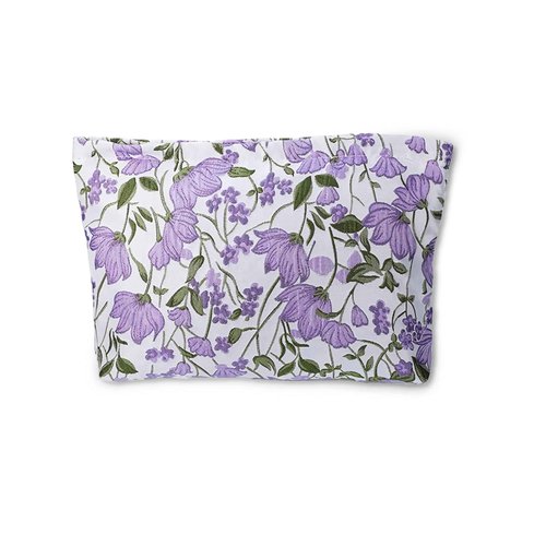 ASOQOLA Makeup Bag Floral Cosmetic Bag Large Capacity Aesthetic Makeup Bag with Zipper, Travel Toiletry Bag for Women (purple)