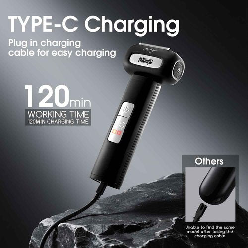 DSP Electric Shavers for Men, IPX6 Waterproof, Type-C, Rechargeable Shaver, 4-Blade Cutting System, Electric Foil Shaver, Travel Lock (Black)
