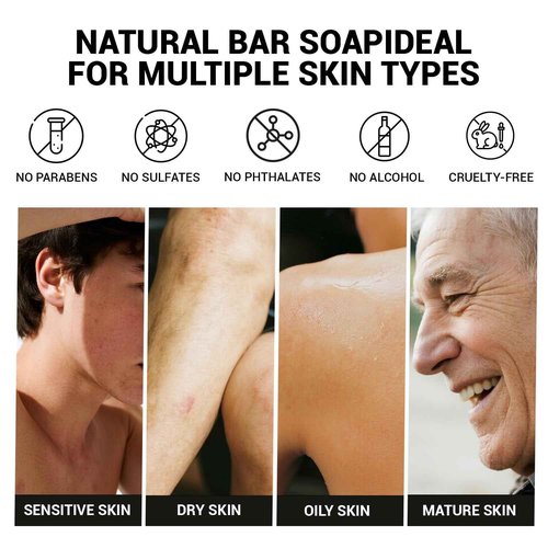Rinse & Robust Mens Bar Soap Gift Set, 6Pcs Natural Handmade Cold Process Soap Bar with Premium Essential Oils, Cleansing Bar Soap for Men, All Skin Types | 6 Scents | 5.3 oz Each