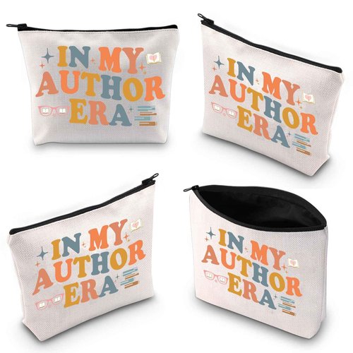 Gzrlyf Novel Writer Makeup Bag - Author Themed Gift for Women - Novelist Cosmetic Bag (In My Author)