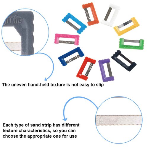 HARMONYDENT Dental IPR Strip System Orthodontic Adjacent Surface Unglazing Strip Aesthetic Repair System Strip Pack of 10 (Deep)
