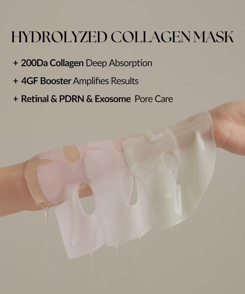 MAL-DDA Collagen Overnight Face Mask 3 Step Pore Minimizer Hydrogel Sheet&Boost Serum-Oil Control PDRN-Tightening Exosome-Elasticity Retinal - All in One (6 Pack)