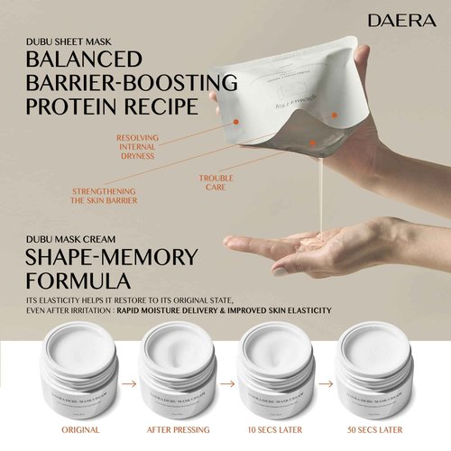 DAERA Korean DUBU Cream Glass Skin Care, Deep Hydrating Repairing Nourishing for Dry and Sensitive Skin, Panthenol, Niacinamide, Adenosin, Korean Moisturizer