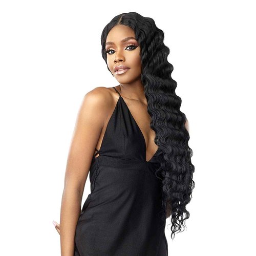 Sensationnel Vice Lace Front Wigs - Unit 6 5 Inch Deep Part Synthetic Preplucked Hairline (1B OFFBLACK)