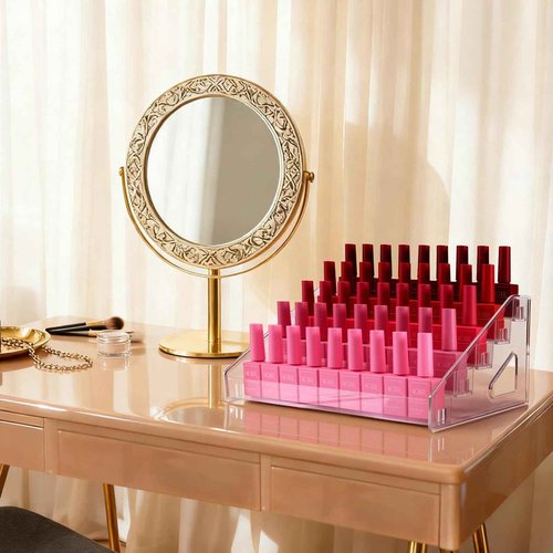 ShunChengFa 5-Tier Makeup Organizer with Adjustable Drawers, Acrylic Nail Polish & Cosmetic Storage for Bathroom Vanity - Easy to Clean, Space-Saving Design (5 layers)