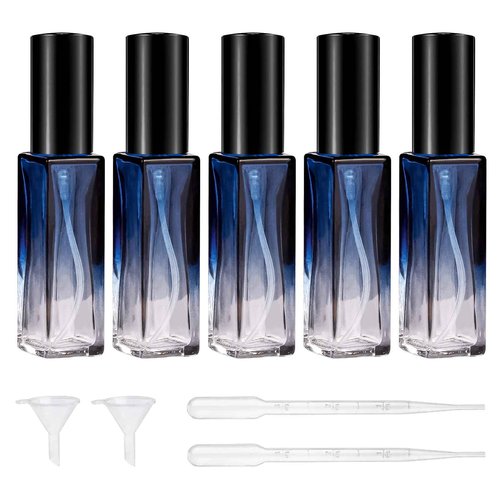 Gsteng Portable Perfume Travel Refillable Bottles, 4 Pack, 15ML (Blue)