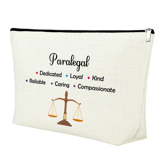 Mxrymvu Paralegal Gifts for Women Makeup Bag Appreciation Gift for Paralegal Law Cosmetic Bag School Student Graduation Gifts Future Lawyer Gift Birthday Gift Idea for Paralegal Travel Makeup Pouch