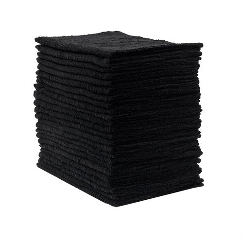 Eurow Ultra-Soft & Absorbent Cotton Salon Towels for Home, Beauty, Gym & Professional Salons, Fast-Drying for Hair, Hands & Spa Use, Durable & Machine Washable, 16" x 27", 24-Pack, Black