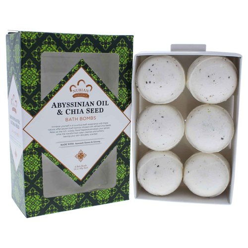 Nubian Heritage Bath Bomb Abyssin Chia, 6 Bath Bombs