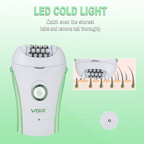 Epilators Hair Removal for Women, Glabrouse Skin Facial Hair Removal, Facial Hair Epilator with Eyebrow Trimmer for Women Face Sensitive Skin for Bikini, Face, Arm, Legs, Armpits, Green