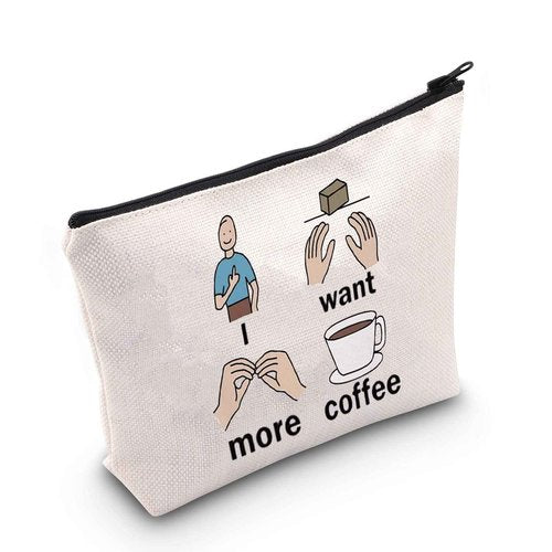 TSOTMO SLP Gift Speech Therapist Gift Speech Language Pathologist Zipper Pouch SLP Survival Kit Bag More Coffee Cosmetic Bag