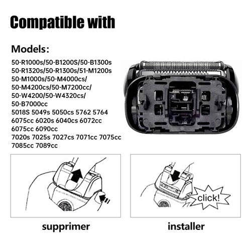 S5 Replacement Shave Head 53B Foil & Cutters Compatible with Series 5 Electric Razors for S6 5762, 5764, 6075cc, 6020s, 6040cs