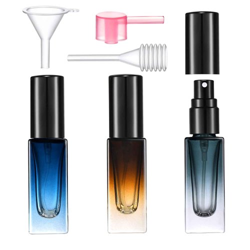 Yikimyfo Travel Perfume Bottle Refillable, 3 Pcs 5ML/0.17oz Fine Mist Glass Perfume Spray Bottles Empty Leak-proof Cologne Spray Bottle Mini Perfume Atomizer with Tool