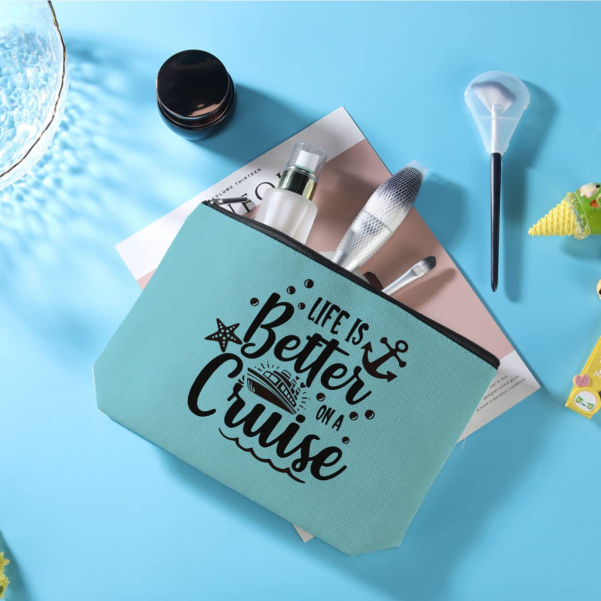 Azteoiz Cruise Accessories Cruise Gifts Makeup Bag Gifts for Cruise Lovers Summer Vacation Cruise Trip Weekend Gift Birthday Christmas Thanksgiving Retirement Gifts for Friends Female