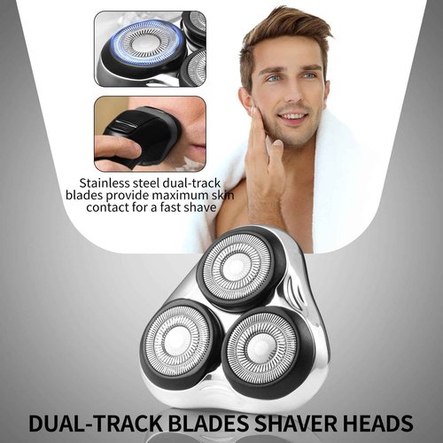 Universal Rotary Replacement Shaver Head,Compatible with Remington Shaver Series,for R3,R4,R5,R6,R7,R8,SP-3141 and SP-5161 Foils/Blades (Silver(1 Count))