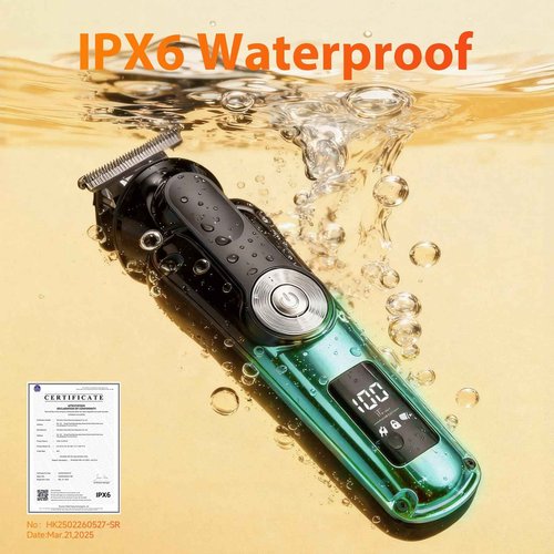 KOMINGDON 20 Piece Hair Clipper Beard Trimmer for Men, All-in-One Men's Grooming Kit for Nose,Ear,Body,Mustache, Cordless Electric Shaver Razor with IPX7 Waterproof,120-Min Runtime,LED Display