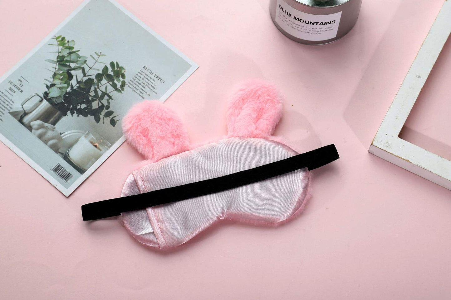 Cartoon Animal Funny Sleep Mask with Eyes Pink Bunny Rabbit Sleeping Eye Mask Plush Rabbit Eye Mask Sleeping Mask Blindfold