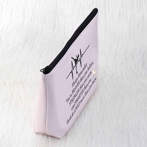 Ice Skating Gifts Cosmetic Bag Figure Skating Gifts Makeup Bag Skate Lover Gift for Women Ice Skater Gifts (Ice Skating Pouch Makeup Bag Pink)