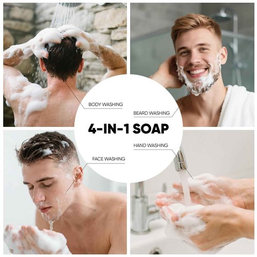 Rinse & Robust Mens Bar Soap Gift Set, 6Pcs Natural Handmade Cold Process Soap Bar with Premium Essential Oils, Cleansing Bar Soap for Men, All Skin Types | 6 Scents | 5.3 oz Each