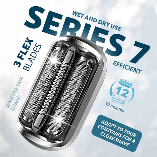 2P 73S Replacement Shaver heads Compatible with Series 7 Replacement Head,suitable for 7020, 7027, 7071, 7075, 7085.Both wet and dry,for men.