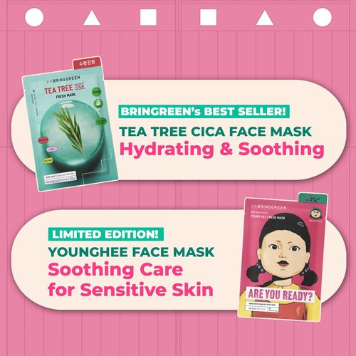 BRING GREEN X NETFLIX SQUID GAME Edition Fresh Facial Mask 10ea (TEA TREE CICA 5ea + YOUNGHEE 5ea)
