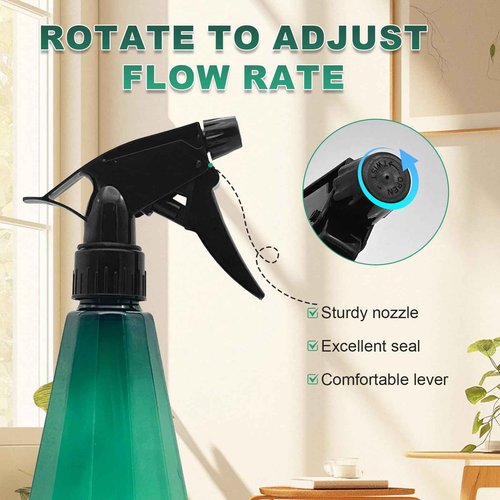 Amber Spray Bottle Cleaning Spray Bottles,Healthy Plastic, 32oz Spray Bottle For Hair&Hand&Clothe&Bathroom&Plant, Empty Mister Refillable Spray Bottles With ET,Essential Oil,Water,etc.(2 pack)