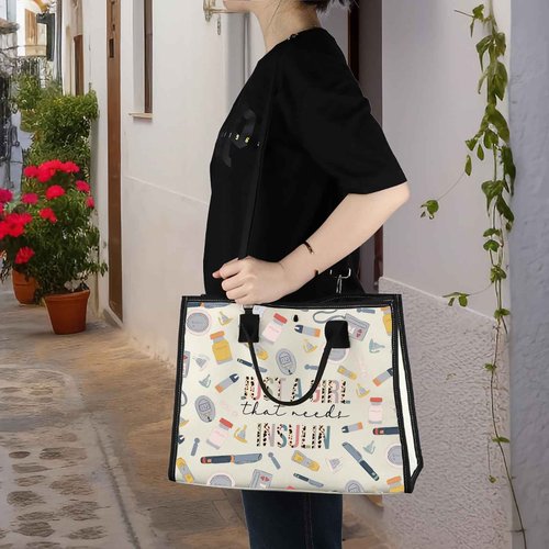 WZMPA Diabetes Insulin Makeup Bag Diabetes Awareness Gifts Just A Gil That Needs Insulin Zipper Bag Diabetic Supply Kit (Just a girl insulin BG)