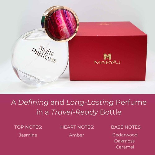 Maryaj Night Princess - Long-Lasting Women's Perfume - Amber, Jasmine Perfume for Women - Eau de Parfum with Floral and Woody Fragrances - 3.4 oz.