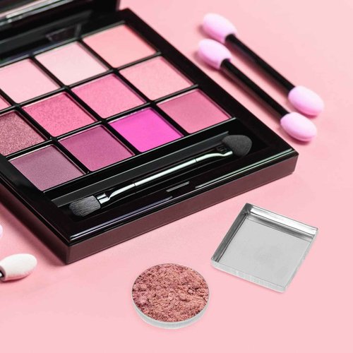 Beatifufu 30pcs Empty Metal Round and Square Pans for Eyeshadow and Makeup Palettes Empty Eyeshadow Containers and Accessories for DIY Makeup Projects