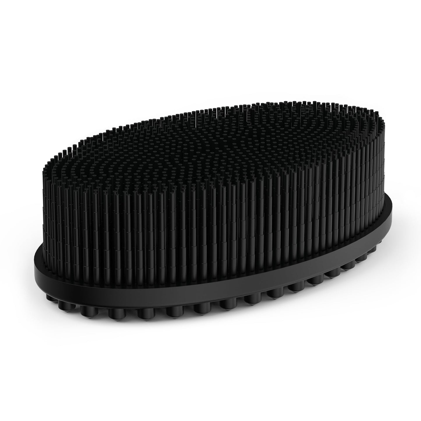 HEETA Silicone Body Scrubber, Silicone Loofah Gentle Exfoliating, 2 Side Design Silicone Boby Brush Lathers Well Easy to Clean & Durable for Removing Dead Skin and Dry Brush to Massage Skin, Black