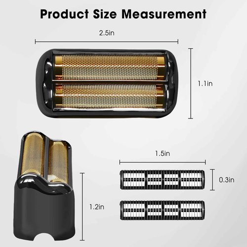 FX3 Shaver Replacement Head Compatible with BaByliss Pro FX3 Foil Shaver, Hypoallergenic Gold Foil, Black