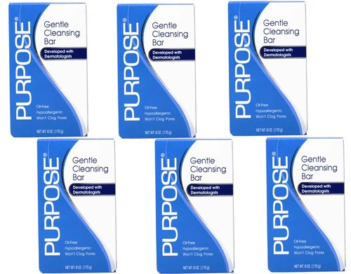 Purpose Gentle Cleansing Bar, 6-Ounce Bars (Pack of 6)