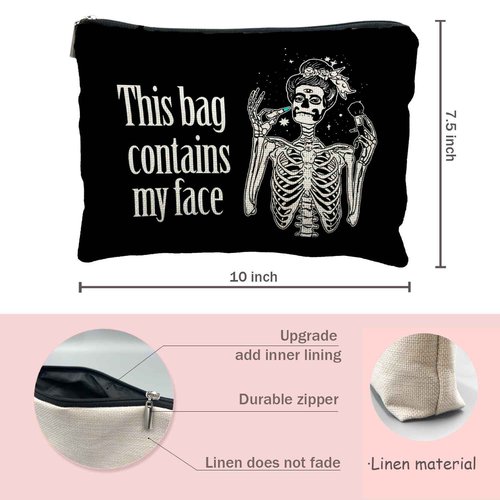 Likjad Goth makeup bag, Halloween Gothic Witchy Spooky Gifts for Women, Witch Makeup Bag Cosmetic Pouch
