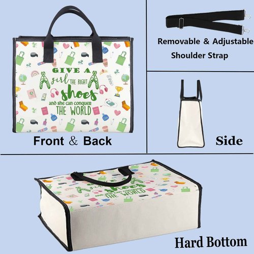 WZMPA Irish Dancer Cosmetic Bag - Dance Teacher Gift - The Right Shoes and She Can Conquer the World - Dancing Makeup Zipper Pouch - Team Gift (Give a Shoes-TB)