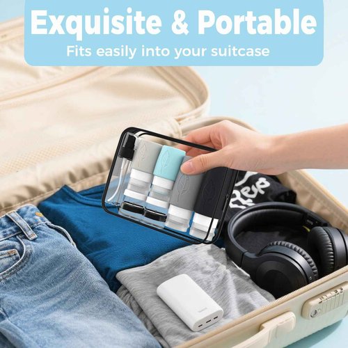 17 Pack Travel Size Toiletries - Refillable Travel Bottles, Leakproof Squeezable Travel Bottles For Toiletries, Portable Travel Size Containers, Travel Essentials For Various Lotion And Body Wash