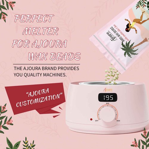 Ajoura Digital Wax Warmer, 10 minutes Quick-Heat Hair Removal Kit with Precision Temp. Control, Wax Heater including 30 Waxing Sticks & 2 Pairs of Gloves, Ideal Home & Salon Use for Whole Body
