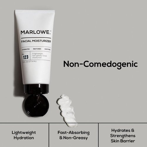 MARLOWE. No.123 Men’s Facial Moisturizer, Lightweight Daily Lotion with Aloe Vera & Green Tea for Soft, Hydrated Skin, Fresh Aloe Citron Scent, Holiday Grooming Gift for Men, 6 fl oz