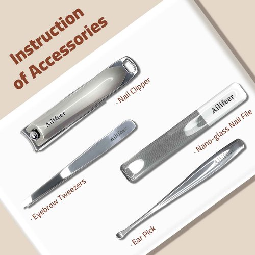 AILIFEER Manicure Set, 4-in-1 Stainless Steel Professional Nail Clippers and Nail Cutters Kit, Includes Nail Filer,Cuticle Trimmer,with Portable Travel Case,Gifts For Women Men,Pedicure Tools For Feet