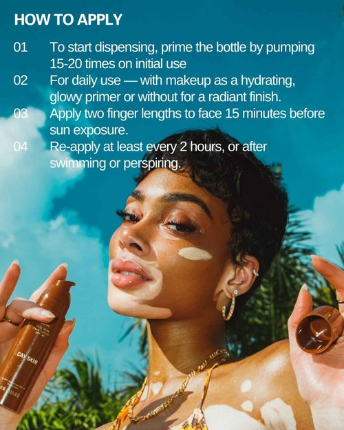 Cay Skin Isle Glow Face Moisturizer SPF 45 – Illuminating Moisturizer, Broad Spectrum Sunscreen + Makeup Primer – Lightweight, Pearlescent Formula with Radiant Finish for All Skin Types – 1.5 oz.