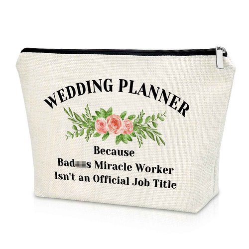 Wedding Planner Gifts for Wedding Day Makeup Bag Engagement Gift Wedding Appreciation Gifts Cosmetic Bag Thank You Gift for Wedding Coordinator Bridal Shower Gift Retirement Thanksgiving Gift