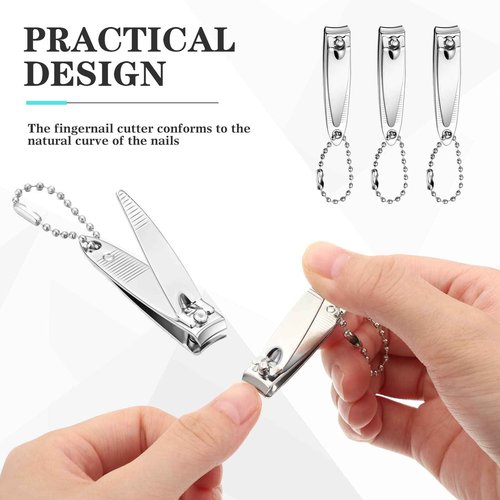 200 Pieces Nail Clippers Bulk Stainless Steel Fingernails Cutters Pointed Toenail Trimmers Manicure Pedicure Tool Set with Key Chains for Kids Men and Women