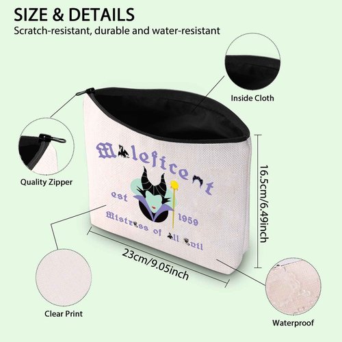 FOTAP Evil Queen Gifts Evil Queen Zipper Pouch Makeup Male Est 1959 Zipper Pouch Villains Movie Cosmetic Bag (Male)
