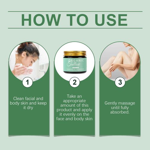 Maidlure Grass-fed Beef Tallow with Frankincense Oil & Castor oil, Organic Tallow and Manuka Honey Face Moisturizer for Skin, Hydrating & Nourishing Balm for Sensitive Skin (1)