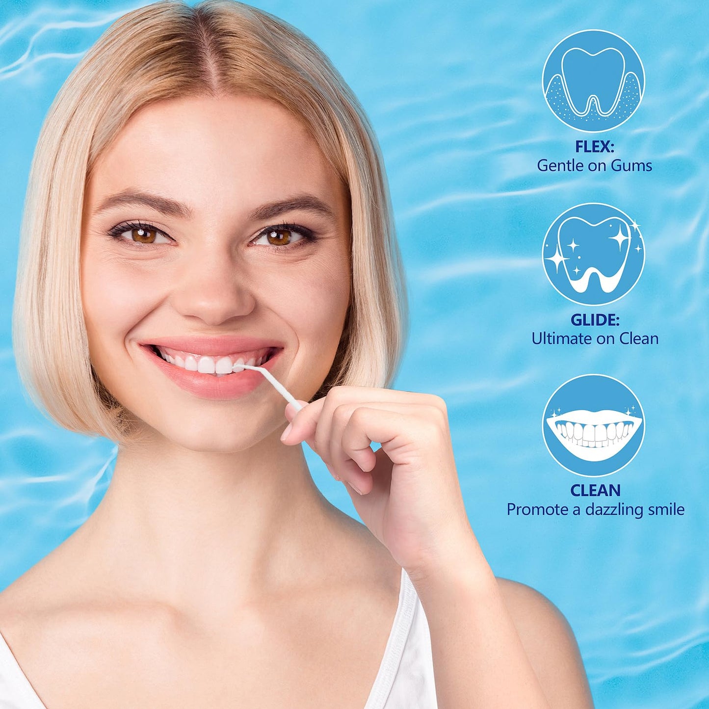 Interdental Toothpicks, Disposable Plastic Curved Hook Toothpicks, Ultra Teeth Cleaning Tool for Daily Care of Removes Plaque and Debris Between Your Teeth 600PCS (Pack of 3)