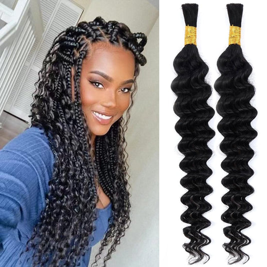 Selina Human Braiding Hair 1 Bundle 50g Loose Deep Human Hair Bulk Micro Braiding Hair Human Hair Deep Wave Bulk Human Hair For Braiding Natural Black Color (Loose Deep, 26inch)