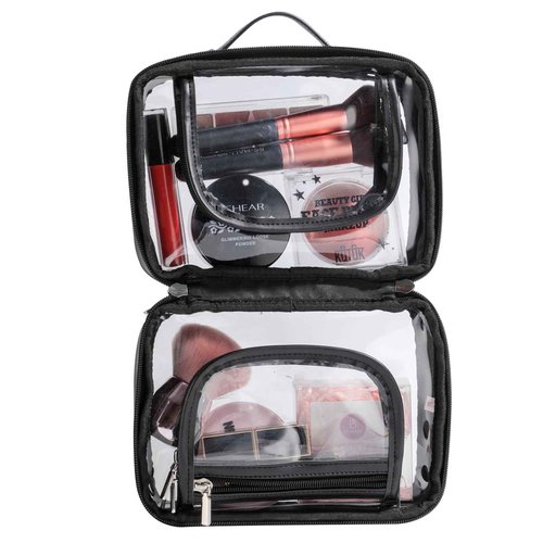 BS-MALL Travel Toiletry Bag - Premium Large Capacity, Multiple Compartments, and Durable Design for Your Daily and Travel Needs PINK