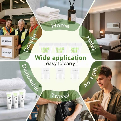 100 Shaving Cream Bulk Travel 10ml/0.35fl oz,Disposable Shaving Cream in Bulk Travel Shave Cream for Hotel Homeless,White Tea