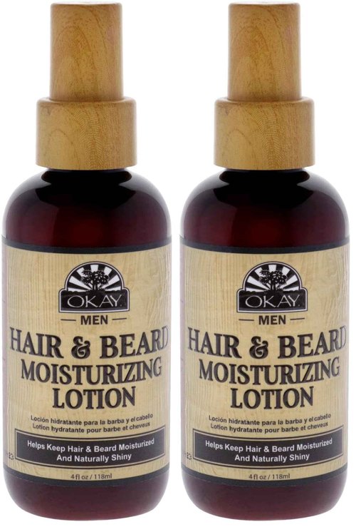 Okay MEN BEARD and HAIR MOISTURIZING LOTION 4oz / 118ml (Pack of 2)