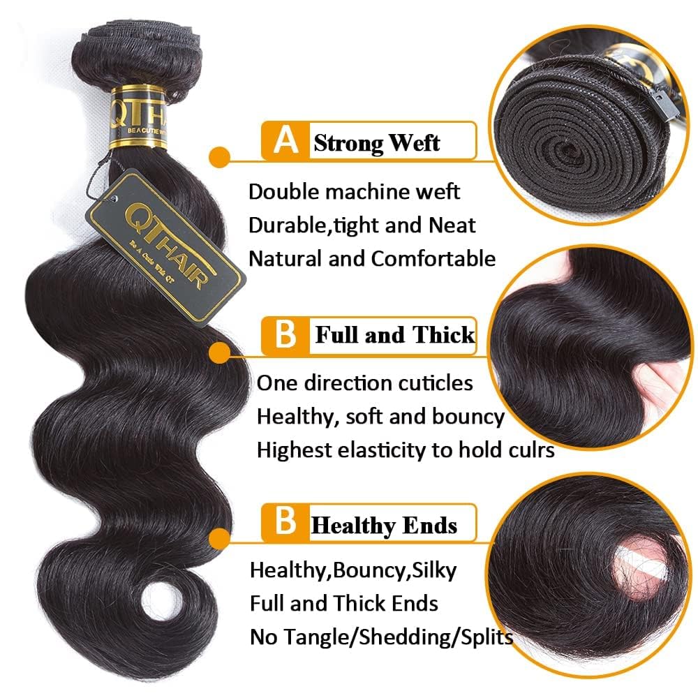 QTHAIR 14A Brazilian Hair Body Wave 24inch 1 Bundle 100g Unprocessed Brazilian Body Wave Virgin Human Hair For Black Women